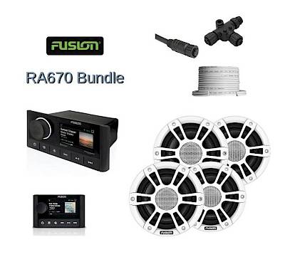 Fusion RA670 Audio System Bundle